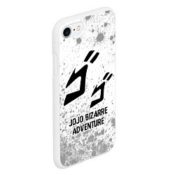Чехол iPhone 7/8 матовый JoJo Bizarre Adventure glitch на светлом фоне, цвет: 3D-белый — фото 2