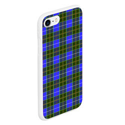 Чехол iPhone 7/8 матовый Ткань Шотландка сине-зелёная, цвет: 3D-белый — фото 2