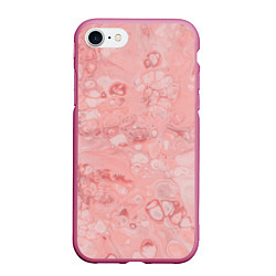 Чехол iPhone 7/8 матовый Розовые волны, цвет: 3D-малиновый