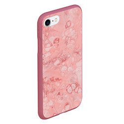 Чехол iPhone 7/8 матовый Розовые волны, цвет: 3D-малиновый — фото 2
