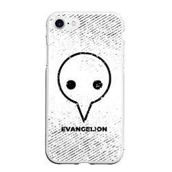 Чехол iPhone 7/8 матовый Evangelion с потертостями на светлом фоне, цвет: 3D-белый