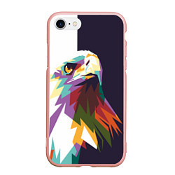 Чехол iPhone 7/8 матовый Орел-птица гордая, цвет: 3D-светло-розовый