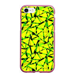 Чехол iPhone 7/8 матовый Желтый геометрический узор, цвет: 3D-малиновый