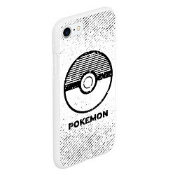 Чехол iPhone 7/8 матовый Pokemon с потертостями на светлом фоне, цвет: 3D-белый — фото 2