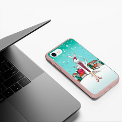 Чехол iPhone 7/8 матовый Зайчиха модница, цвет: 3D-светло-розовый — фото 2