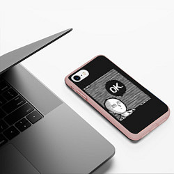 Чехол iPhone 7/8 матовый One punch man, цвет: 3D-светло-розовый — фото 2