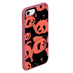 Чехол iPhone 7/8 матовый С красными пандами, цвет: 3D-малиновый — фото 2