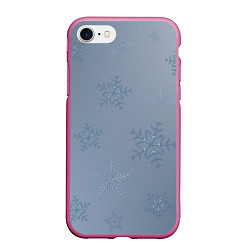 Чехол iPhone 7/8 матовый Серый снег, цвет: 3D-малиновый