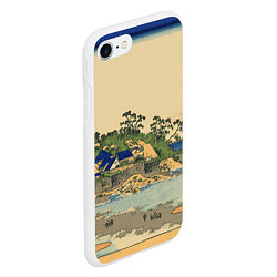 Чехол iPhone 7/8 матовый Японская гравюра с деревней, цвет: 3D-белый — фото 2