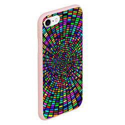 Чехол iPhone 7/8 матовый Цветная спираль - оптическая иллюзия, цвет: 3D-светло-розовый — фото 2