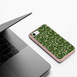 Чехол iPhone 7/8 матовый Милитари камни, цвет: 3D-светло-розовый — фото 2