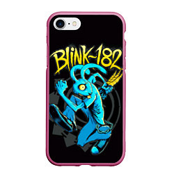 Чехол iPhone 7/8 матовый Blink 182 rabbit, цвет: 3D-малиновый