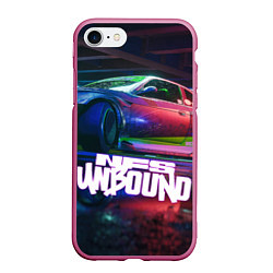 Чехол iPhone 7/8 матовый NFS unbound nissan drift, цвет: 3D-малиновый