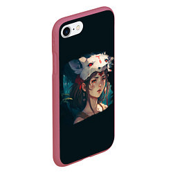 Чехол iPhone 7/8 матовый Princess Mononokes feelings, цвет: 3D-малиновый — фото 2