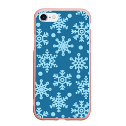 Чехол iPhone 7/8 матовый Blue snow, цвет: 3D-светло-розовый