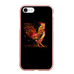 Чехол iPhone 7/8 матовый Огненный петух, цвет: 3D-светло-розовый