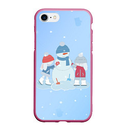 Чехол iPhone 7/8 матовый Самый лучший снеговик, цвет: 3D-малиновый