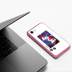 Чехол iPhone 7/8 матовый Зайки BRO, цвет: 3D-малиновый — фото 2