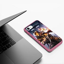 Чехол iPhone 7/8 матовый Destiny воин, цвет: 3D-малиновый — фото 2