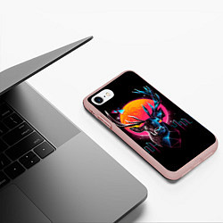Чехол iPhone 7/8 матовый Олень - диджитал арт, цвет: 3D-светло-розовый — фото 2