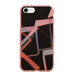 Чехол iPhone 7/8 матовый Абстрактные розовые стеклянные блоки, цвет: 3D-светло-розовый