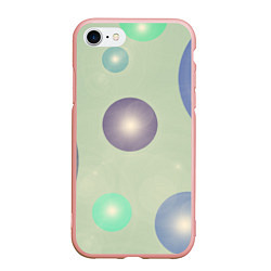 Чехол iPhone 7/8 матовый Светящиеся шары, цвет: 3D-светло-розовый