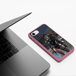 Чехол iPhone 7/8 матовый Fallout 4 - бронированный купальник, цвет: 3D-малиновый — фото 2