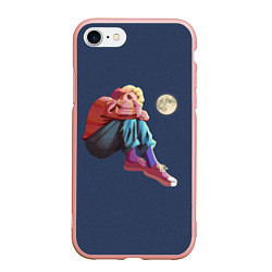 Чехол iPhone 7/8 матовый Энид и полнолуние - Wednesday, цвет: 3D-светло-розовый