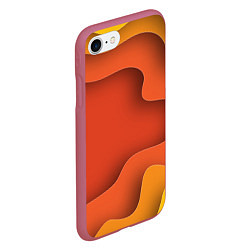 Чехол iPhone 7/8 матовый Оранжево-жёлтый разлом, цвет: 3D-малиновый — фото 2