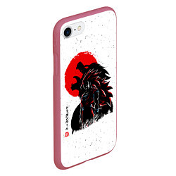 Чехол iPhone 7/8 матовый Dragon Ball красная луна, цвет: 3D-малиновый — фото 2