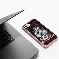 Чехол iPhone 7/8 матовый Bring me the horizon девочка с черепом, цвет: 3D-светло-розовый — фото 2