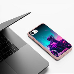 Чехол iPhone 7/8 матовый Cyberpunk moto, цвет: 3D-светло-розовый — фото 2