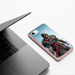 Чехол iPhone 7/8 матовый Ассасин-викинг, цвет: 3D-светло-розовый — фото 2