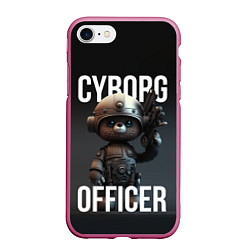 Чехол iPhone 7/8 матовый Cyborg officer, цвет: 3D-малиновый