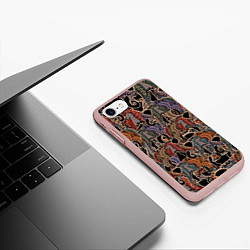 Чехол iPhone 7/8 матовый Камуфляж из слона, цвет: 3D-светло-розовый — фото 2