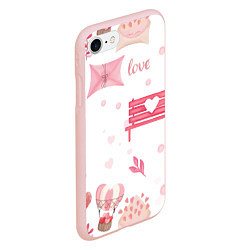 Чехол iPhone 7/8 матовый Нежная любовь, цвет: 3D-светло-розовый — фото 2