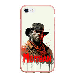 Чехол iPhone 7/8 матовый Arthur Morgan painting, цвет: 3D-светло-розовый