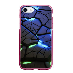 Чехол iPhone 7/8 матовый Светящаяся лава, цвет: 3D-малиновый