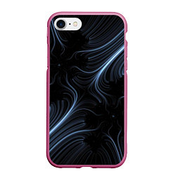Чехол iPhone 7/8 матовый Размытые серые краски, цвет: 3D-малиновый