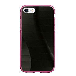 Чехол iPhone 7/8 матовый Чёрные геометрические металлические листы, цвет: 3D-малиновый