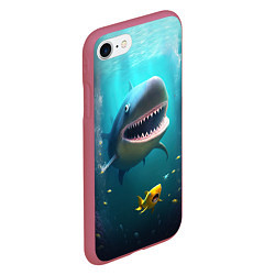 Чехол iPhone 7/8 матовый Я акула туруру, цвет: 3D-малиновый — фото 2