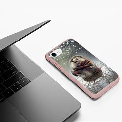 Чехол iPhone 7/8 матовый Радостный ежик, цвет: 3D-светло-розовый — фото 2