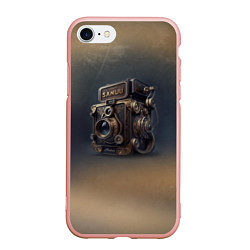 Чехол iPhone 7/8 матовый Странный фотоаппарат, цвет: 3D-светло-розовый