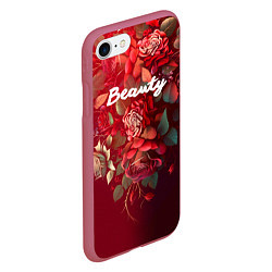 Чехол iPhone 7/8 матовый Beauty Красота розы, цвет: 3D-малиновый — фото 2