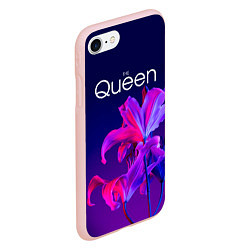 Чехол iPhone 7/8 матовый The Queen Королева и цветы, цвет: 3D-светло-розовый — фото 2