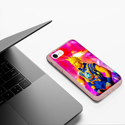 Чехол iPhone 7/8 матовый Барт Симпсон - крутой чувак - нейросеть, цвет: 3D-светло-розовый — фото 2