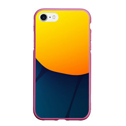 Чехол iPhone 7/8 матовый Двойной цвет: жёлтый и синий, цвет: 3D-малиновый