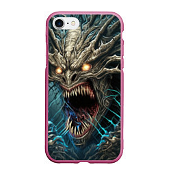 Чехол iPhone 7/8 матовый Кричащий демон, цвет: 3D-малиновый
