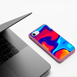 Чехол iPhone 7/8 матовый Смесь красок ультрафиолет, цвет: 3D-малиновый — фото 2