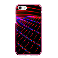 Чехол iPhone 7/8 матовый Geometry neon texture, цвет: 3D-малиновый